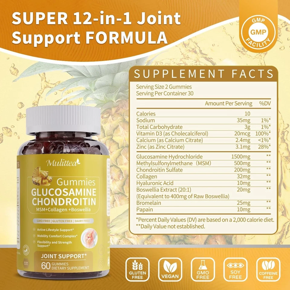 Glucosamine Chondroitin MSM + Collagen - Extra Strength Joint Support Supplement - Изображение 4 из 4