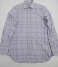 Burberry London Men's Button Down Shirt White Lilac Size M