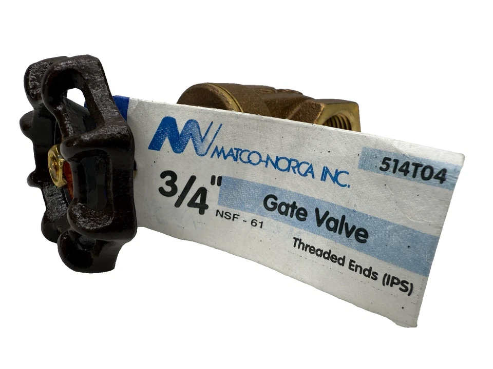 Matco Norca 514T04 3/4" IPS Brass Non Rising Stem Gate Valve - Image 2 of 3