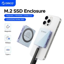 ORICO M.2 NVMe Magnetic SSD Enclosure with PD 100W TF Card Reader iPhone 16 17