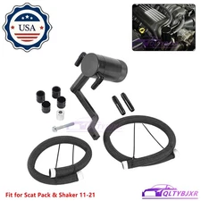 UPR Billet Catch Can For 11-21 HEMI Technology Z Bracket w Braided Hose Red