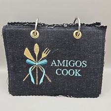 Amigos Cook Embroidered Black Denim Knits  Crafts Handmade Recipe Book