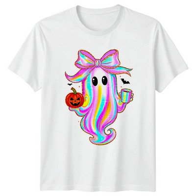 Geist Halloween Feiertage Herren Damen Grafik T-Shirt Kürbis Tasse Unisex Top