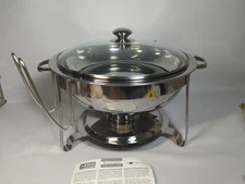 Philippe Richard 4 qt chafing dish stainless steel Clear Lid Round Lid Rack 