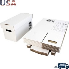 Sturdy Vinyl Record Storage Boxes W/ Removable Lids  Strong Handles Durable New