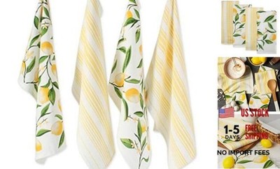  Lemon Bliss Kitchen Collection, 4 Count Dishtowel Set