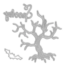 Metal Halloween Die Cuts Spooky Withered Tree Bat Cutting Dies Embossing Sten...