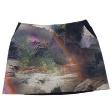 Ted Baker London Skirt size 4 River Rainbow Trees Outdoors Pockets Gold Zipper