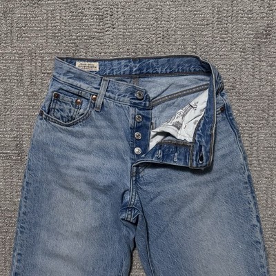 Levi's 501 90 s Premium Jeans Womens 23 (23x28) Button Fly Cutoff Cropped Big E