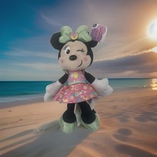 Disney Junior Sweets Minnie Mouse Just Play Plush Doll Pink Dress Green Bow NWT