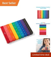 Rainbow Fraction Tower Cubes, Fraction Equivalency, Montessori Math Blocks Ma...