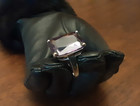 Vintage Silvertone Amethyst Rhinestone Glass Cocktail Ring.  Unsigned — photo 5