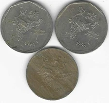 2 Rupees – India – National Integration – Circulation Coin – 1990 Issue Set of 3