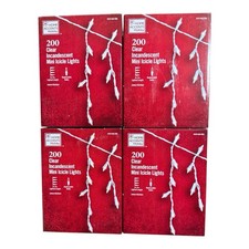  Lot Of 4 Home Accents 200 Clear Incandescent Mini Icicle Lights 1010 936 926