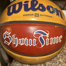 Vintage Wilson Koszykówka Off White Czerwony Niebieski Show Time Retro ABA Style In/outdoo