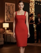 Vince Camuto Red Pencil Dress Women’s Size 10  Elegant Party Cocktail Event $149
