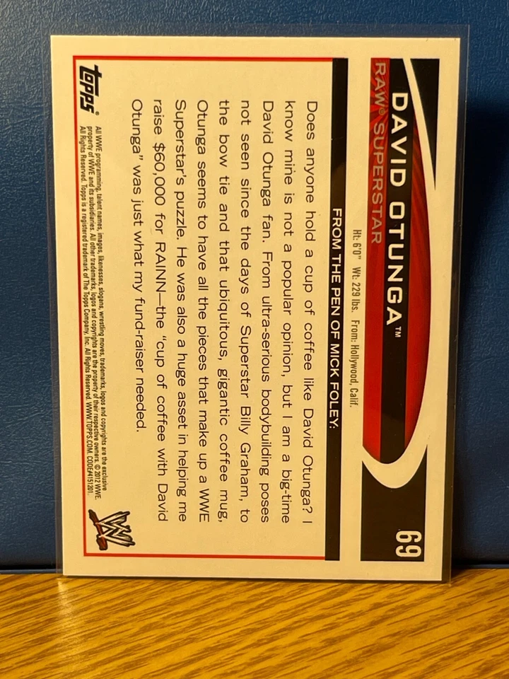 2012 Topps WWE #69 David Otunga - Image 2 of 2