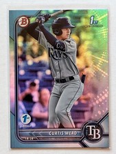 2022 Bowman 1st Edition Curtis Mead 1st Bowman Sky Blue Foil #BPPF-10 TB Rays