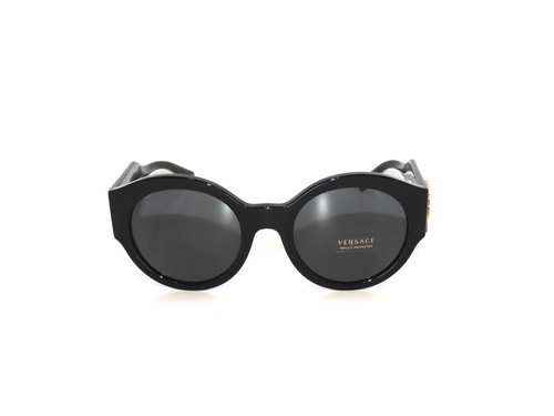 Versace 4380B 4380 GB1/87 Black Gold Grey Sunglasses Round - Bild 2 von 7