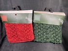 Set of 2 NEW Place & Time 18" x 18" Christmas Cable Knit Green Red Pillow Covers