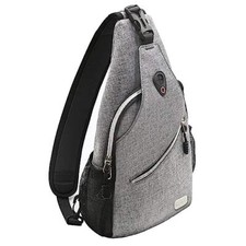 Sling Backpack, Multipurpose Crossbody Shoulder Bag Travel Hiking Daypack Gray