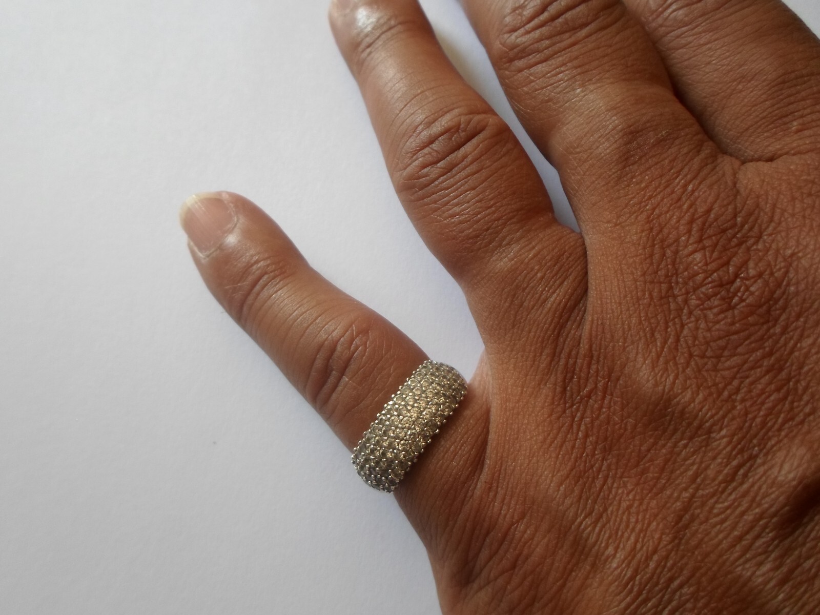 solid silver ring, zirconium pavement, size 52 - image 2