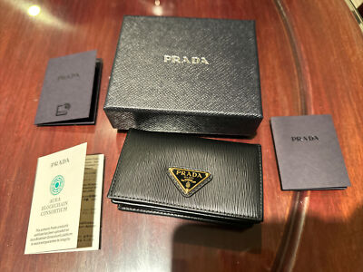 PRADA ケース レザー ヴィッテロムーブ NWT Prada Unisex Vitello Move Nero (Black) Leather Card Case