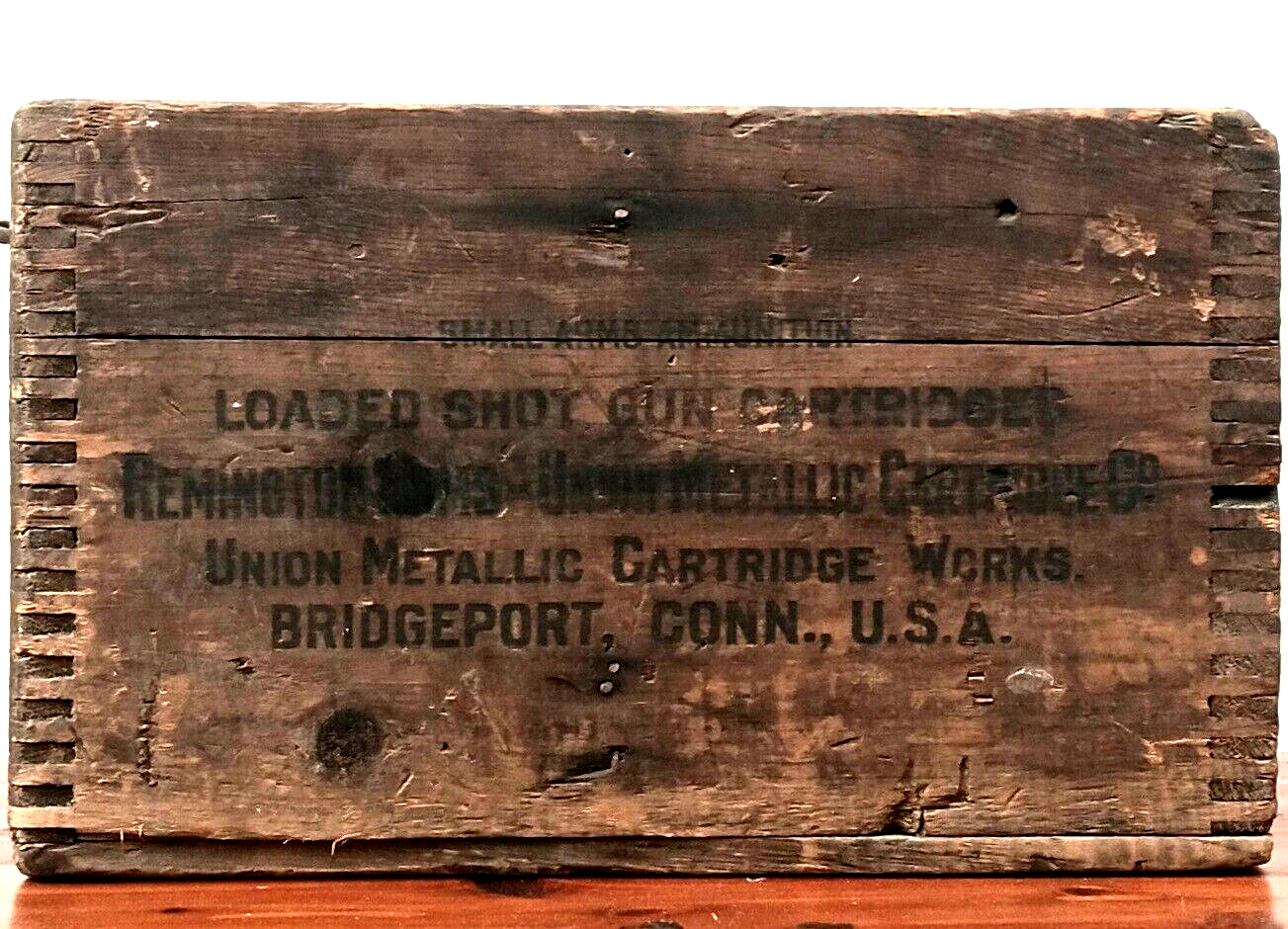 Remington Arms Co Divided Wood Crate 12 Ga Ammo Box UMC New Club Bridgeport Conn