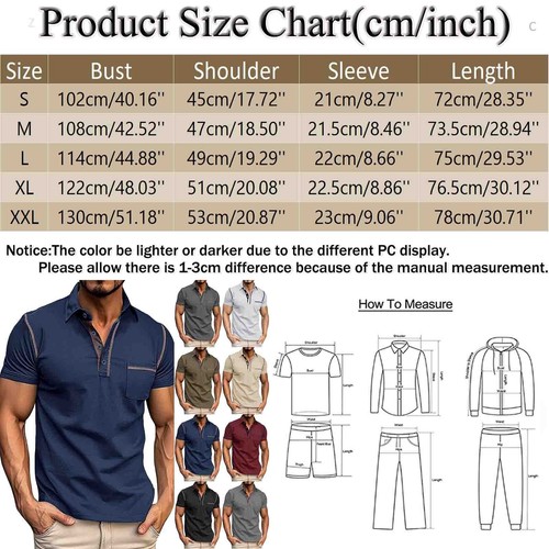 Camisas polo informales transpirables de verano de algodón con bolsillo para hombre - Imagen 30 de 42