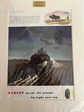 DUNLOP SPEEDS THE PLOUGH BY NIGHT AND DAY PRINT OVER 40 YEARS OLD
