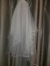 beaded double layer veil