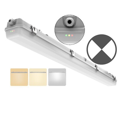4FT LED Vapor Tight Emergency Light, Battery Backup, IP65 IK08, 20W(2500lm)/4...
