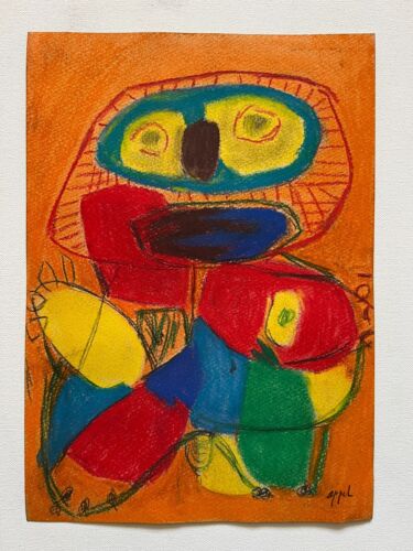 Karel Appel Drawing on paper (Handmade) signed and stamped mixed media - 第 1/6 張圖片