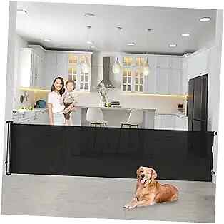 90 Inch Retractable Baby Gates Extra Wide Dog Gates for The House
