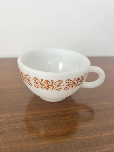 Vintage Pyrex Corning Mug (1) Milk Glass Copper Filigree Replacement Teacup