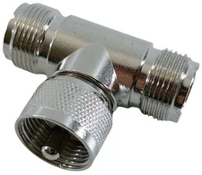 Workman TAT CB / Ham Radio "T" Connector (Female-Male-Female) Coax Cable Adapter