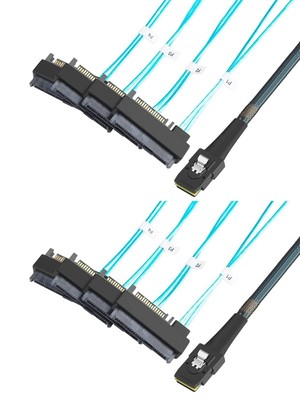Cable Mini SAS with SATA Power(2PACK Mini SAS 36 Pin to 4 x 29 Pin SFF-8087 SFF