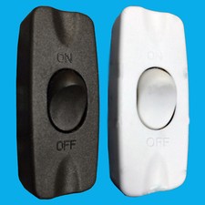 In-line 2A On/Off Single Pole Rocker Black/White Switch 2 Core Cable Light Lamps