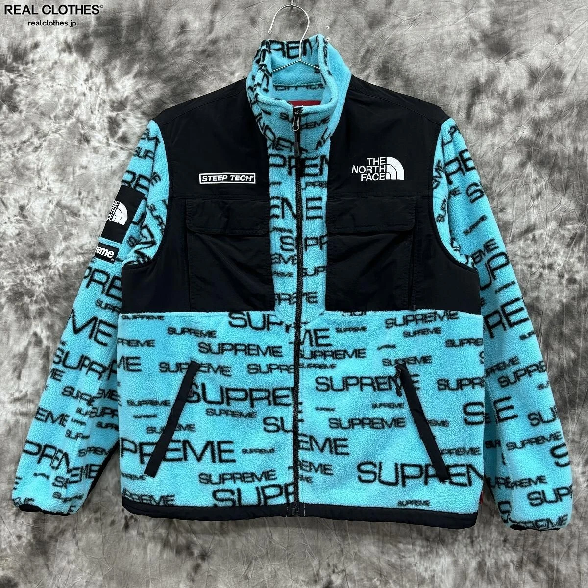 Supreme X THE NORTH FACE 21AW STEEP TECH VESTE POLAIRE NA52101I bleu taille S