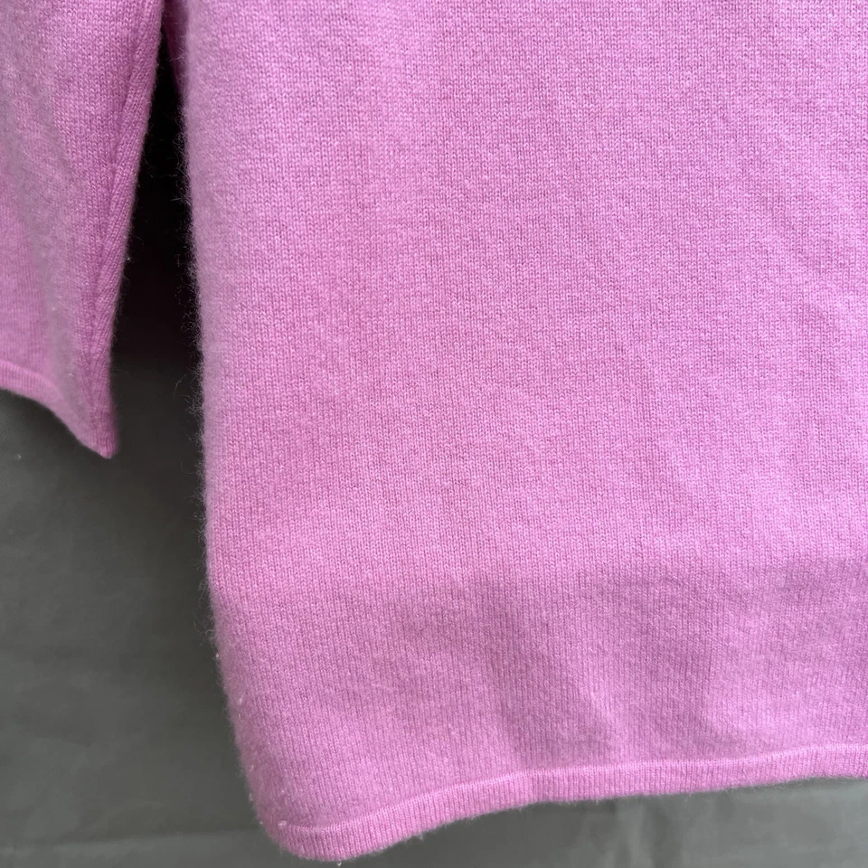 Investments Fine Cashmere Size M Pink Purple Sweater Quarter Sleeves - Image 3 of 4