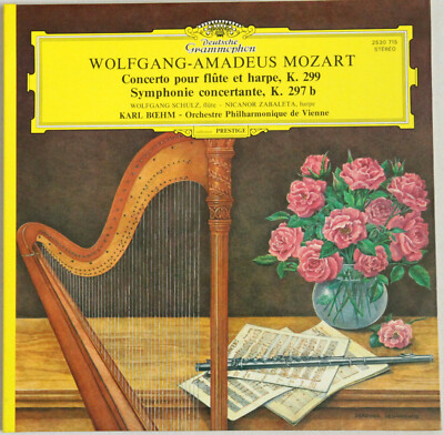 DG 2530 715 MOZART  Flute & Harp Concerto SCHULZ ZABALETA BOEHM LP NM++