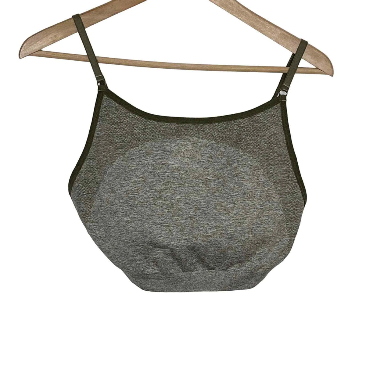 Gymshark Women's Flex Strappy Sports Bra Size XL Khaki Taupe Padded Workout