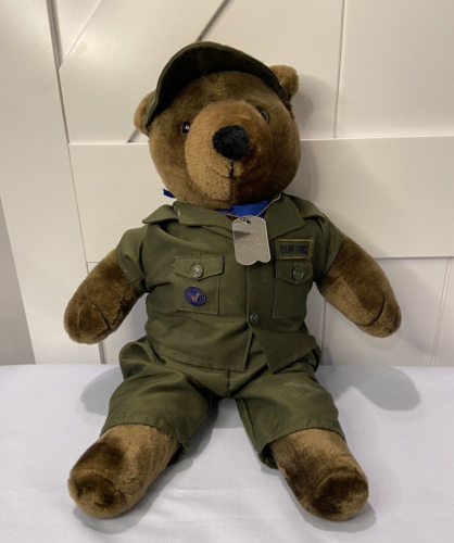 US Air Force Brown Teddy Bear in Utility Uniform Plush Stuffed Animal 18 inches - 第 1/6 張圖片