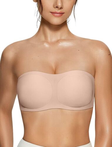 Wireless Strapless Bra Seamless Padded Push Up Tube Top Bralette Skin Medium