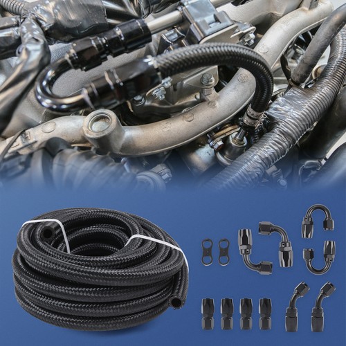 AN6-6AN 3/8 Fitting Stainless Steel Nylon Braided Oil Fuel Hose Line Kit 20FT - Picture 6 of 12