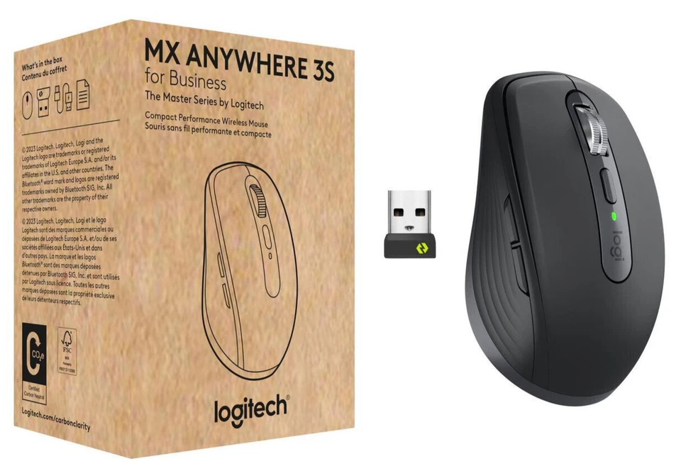Logitech MX Anywhere 3S for Business Maus black USB Akku Kabellos 910-006958
