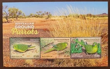 Australia 2024 /  Birds - Australian Ground Parrots / 3v ms