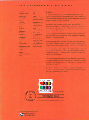 0739 41c Jury Duty Stamp #4200 Souvenir Page | eBay