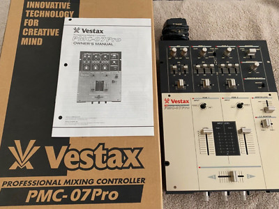 VESTAX 07 PRO DJ MIXER ''FIRST PRESS'' W/SLIDE FADERS NM 100% ORIG BOX/MATERIALS