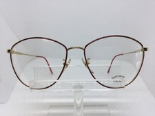 Vintage Liberty Optical Gina Eyeglasses Sunglass Large Gold Red Metal